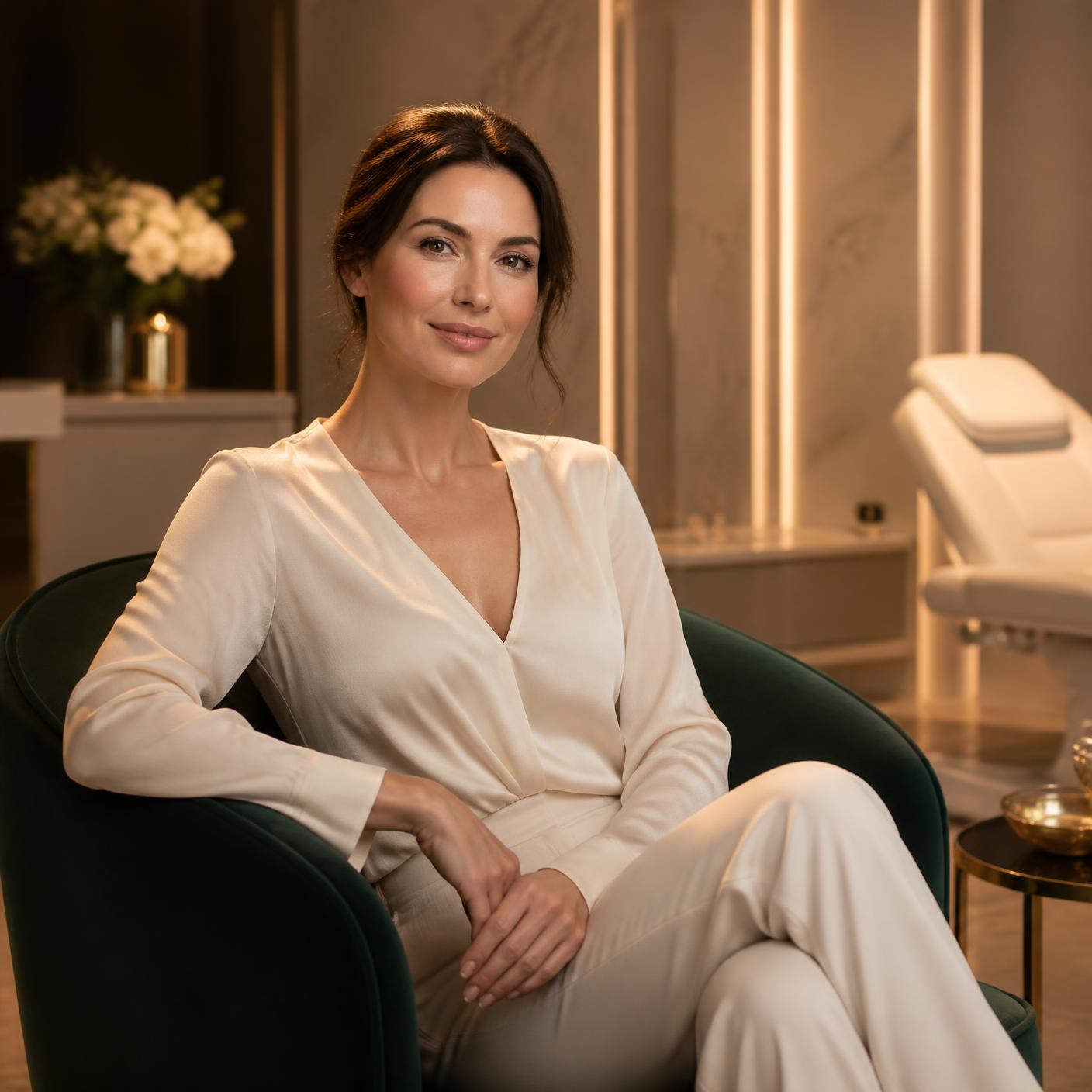 Client in a private luxury consultation room